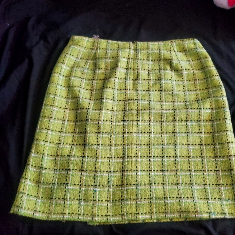 Brat Green Vintage Y2K Chanel Suit Style Skirt
